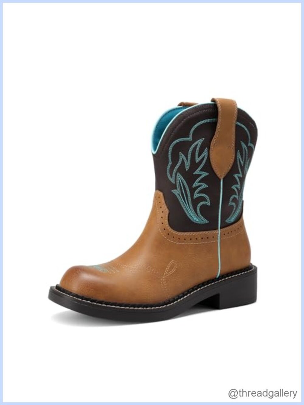Faux Leather Slip-On Mid-Calf Western Boots Cushioned Traction